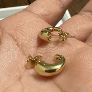 SOLD!!!18 karat Gold (not plated) huggies earrings